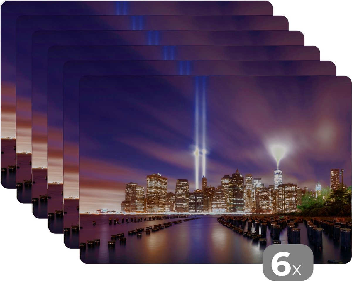 Placemats Skyline City New York Avond Onderleggers