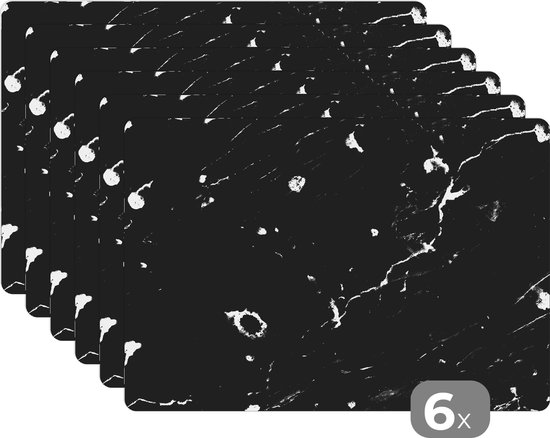KitchenYeah© Placemats 6 stuks 45x30 cm Keuken Decoratie Placemats Afwasbaar Anti Slip Tafelmat Vinyl Onderlegger Eettafel - Marmer - Abstract - Goud - Grijs