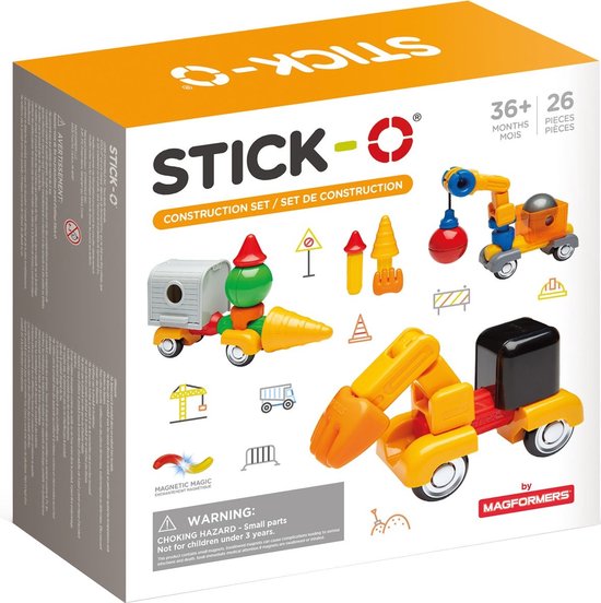 Stick-O Constructieset - magnetisch speelgoed - 32 modellen - magneten speelgoed - baby blokken