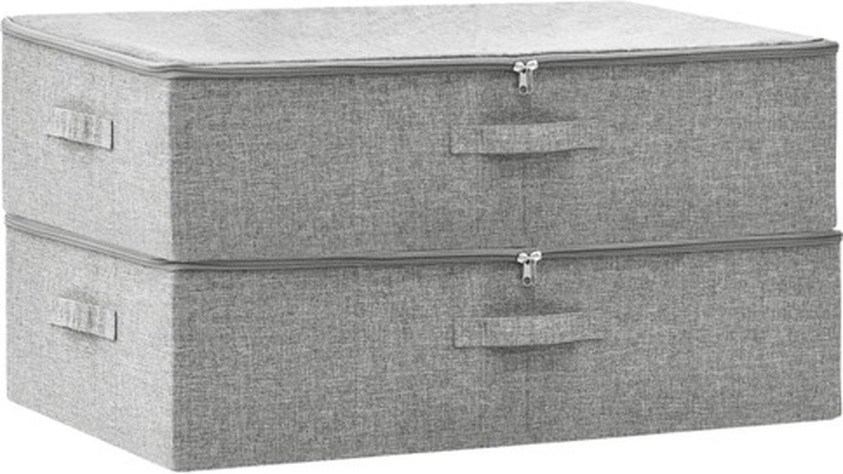 vidaXL Opbergboxen 2 st 70x40x18 cm stof grijs