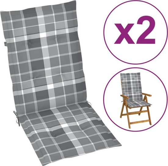vidaXL Tuinstoelkussens 2 st 120x50x3 cm heldergroen