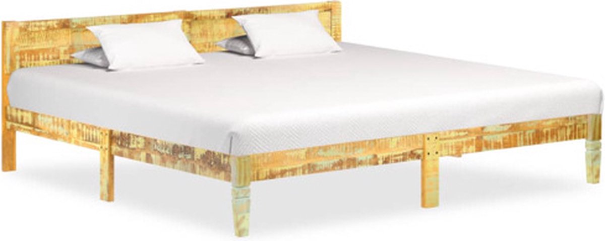 vidaXL Bedframe - massief - gerecycled - hout - 200x200 - cm Bruin
