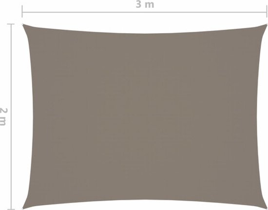 vidaXL Parasol rectangulaire 2 x 3 m Tissu Oxford Taupe