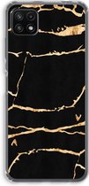 Case Company® - Samsung Galaxy A22 5G hoesje - Gouden marmer - Soft Cover Telefoonhoesje - Bescherming aan alle Kanten en Schermrand