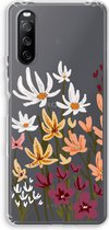 Case Company® - Sony Xperia 10 III hoesje - Painted wildflowers - Soft Cover Telefoonhoesje - Bescherming aan alle Kanten en Schermrand