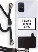 Case Company® - Samsung Galaxy A71 hoesje met Koord - Don't give a shit - Telefoonhoesje met Zwart Koord - Bescherming aan alle Kanten en Over de Schermrand
