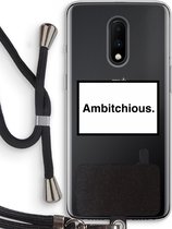 Case Company® - OnePlus 7 hoesje met Koord - Ambitchious - Telefoonhoesje met Zwart Koord - Bescherming aan alle Kanten en Over de Schermrand