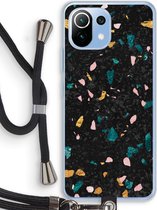 Case Company® - Xiaomi Mi 11 Lite hoesje met Koord - Terrazzo N°10 - Telefoonhoesje met Zwart Koord - Bescherming aan alle Kanten en Over de Schermrand