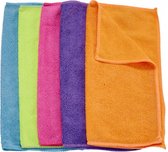 microvezeldoekjes 30 x 30 cm oranje/paars 5 stuks
