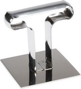 uitdrukker voor garneerring 6 x 6 cm rvs zilver