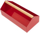 organizer Toolbox 21 x 8 cm staal/hout rood