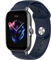 Siliconen Smartwatch bandje - Geschikt voor  Amazfit GTS 3 sport band - donkerblauw - Strap-it Horlogeband / Polsband / Armband