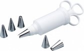 bakspuit 12 x 17 x 22 cm RVS wit/zilver 7-delig