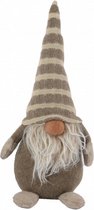 kerstkabouter Iwan 14 x 33 cm textiel bruin/beige