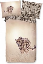 dekbedovertrek Cheetah 140 x 220 cm katoen beige