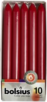 dinerkaarsen 18 x 2,13 cm wax donkerrood 10 stuks