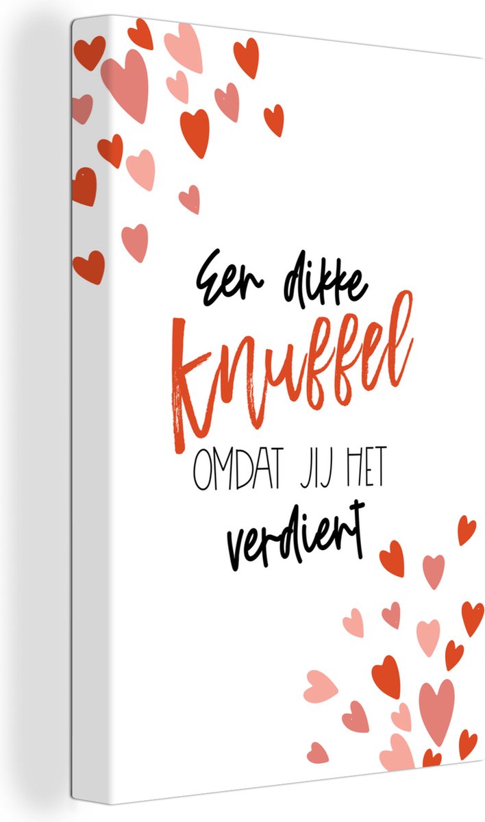 Canvas Schilderij Beterschap - Spreuken - Knuffels - 80x120 cm - Wanddecoratie