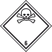 ADR klasse 6.1 sticker giftig, zeewaterbestendig 50 x 50 mm