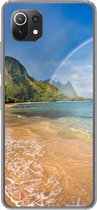 Geschikt voor Xiaomi 11T hoesje - Een mooie regenboog bij Tunnels Beach op Hawaii - Siliconen Telefoonhoesje