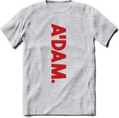 A'Dam Amsterdam T-Shirt | Souvenirs Holland Kleding | Dames / Heren / Unisex Koningsdag shirt | Grappig Nederland Fiets Land Cadeau | - Licht Grijs - Gemaleerd - XL