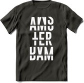 Amsterdam T-Shirt | Souvenirs Holland Kleding | Dames / Heren / Unisex Koningsdag shirt | Grappig Nederland Fiets Land Cadeau | - Donker Grijs - M