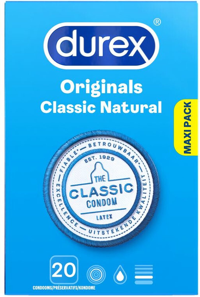 2x Durex Condooms Classic Natural 20 stuks