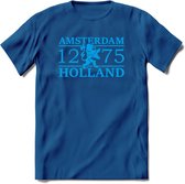 Amsterdam T-Shirt | Souvenirs Holland Kleding | Dames / Heren / Unisex Koningsdag shirt | Grappig Nederland Fiets Land Cadeau | - Donker Blauw - M