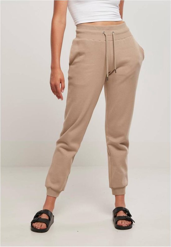 Urban Classics Dames joggingbroek Organic High Waist Creme