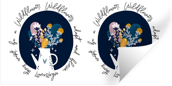 Foto: Muurstickers sticker folie wildflowers adapt and bloom wherever they want be a wildflower quotes spreuken 40x20 cm plakfolie muurstickers kinderkamer zelfklevend behang zelfklevend behangpapier stickerfolie