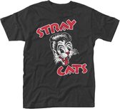 Stray Cats Heren Tshirt -S- Cat Logo Zwart