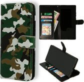 HB Hoesje Geschikt voor Apple iPhone XS Max met Print - Portemonnee Book Case - Kaarthouder & Magneetlipje - Camouflage