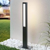 Lucande - LED buitenlamp - 2 lichts - drukgegoten aluminium, acryl - H: 100 cm - antraciet, wit - Inclusief lichtbronnen