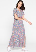 LOLALIZA Maxi bloemenjurk - Paars - Maat 46