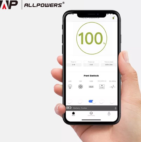 AllPowers® Zonnepaneel Set - Opvouwbaar Zonnepaneel - Inclusief 405405 mAh 1500Wh 2400W Batterij - 200W - Flexibel Zonnepaneel - Zonnepaneel Draagbaar - Zonnepaneel Camper - Monokristallijn Zonnepaneel - 18V - Daglichtpaneel - Waterdicht Zonnepaneel — afbeelding 2