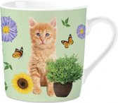 mok Tabby Kitten 240 ml porselein wit