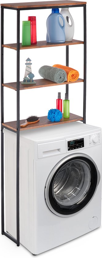 Relaxdays étagère pour machine à laver en métal - étagère de rangement  industrielle