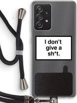 Case Company® - Samsung Galaxy A52 hoesje met Koord - Don't give a shit - Telefoonhoesje met Zwart Koord - Bescherming aan alle Kanten en Over de Schermrand