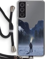 Case Company® - Samsung Galaxy S21 FE hoesje met Koord - Wanderlust - Telefoonhoesje met Zwart Koord - Bescherming aan alle Kanten en Over de Schermrand
