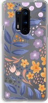 Case Company® - OnePlus 8 Pro hoesje - Flowers with blue leaves - Soft Cover Telefoonhoesje - Bescherming aan alle Kanten en Schermrand
