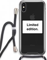 Case Company® - iPhone X hoesje met Koord - Limited edition - Telefoonhoesje met Zwart Koord - Extra Bescherming aan alle Kanten en Over de Schermrand