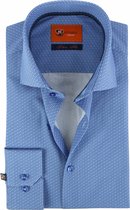 Suitable - Overhemd SF Geometric Blauw - 40 - Heren - Slim-fit