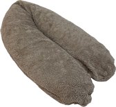 Ilmaha - Voedingskussen Teddy Taupe - 180cm x 30cm x 12cm -  Handgemaakt - 80% katoen 20% polyester OEKO-TEX gecertificeerd - Zwangerschapskussen