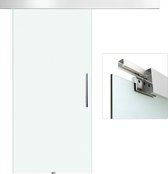 HOMCOM Glazen schuifdeur schuifdeur deur kamerdeur glas handgreep gesatineerd 2050 x 1025 x 8 mm E7-0015