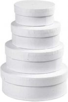 Ronde witte hobby of opslag dozen set in 4-formaten 12/14/16/18 cm diameter