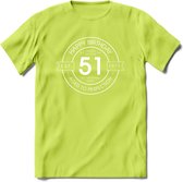 51th Happy Birthday T-shirt | Vintage 1971 Aged to Perfection | 51 jaar Abraham en Sarah verjaardag cadeau | Grappig feest shirt Heren – Dames – Unisex kleding | - Groen - M