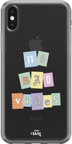 iPhone XS Max Case - No Bad Vibes - xoxo Wildhearts Transparant Case