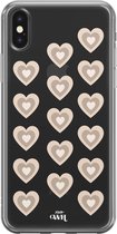xoxo Wildhearts case voor iPhone X/XS - Retro Hearts Nude - xoxo Wildhearts Transparant Case