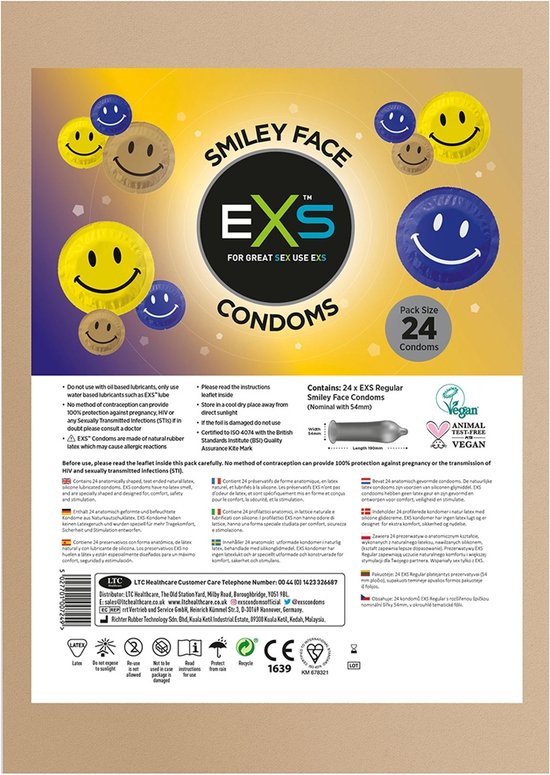 Exs Smiley Face Condoms – 24 pack