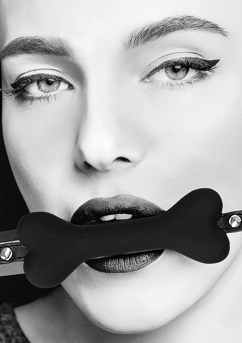 Siliconen Bone Gag - Zwart