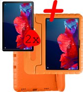 Lenovo Tab P11 Hoes Met 2x Screenprotector - Lenovo Tab P11 Kinderhoes - Kindvriendelijke Lenovo Tab P11 Cover Kids Case - Oranje